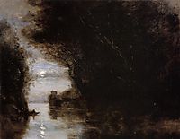Moonlit Landscape, 1874, corot
