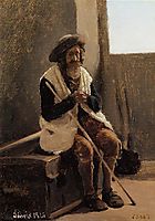 Old Man Seated on Corot s Trunk, 1826, corot