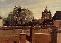 Orleans, View from a Window Overlooking the Saint Peterne Tower, c.1830, corot
