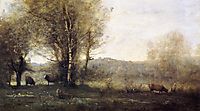 Pond with Three Cows (Souvenir of Ville d-Avray), c.1860, corot