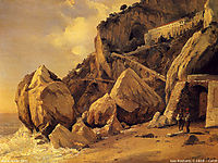 Rocks in Amalfi, 1828, corot