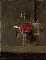 Roses in a Glass, 1874, corot