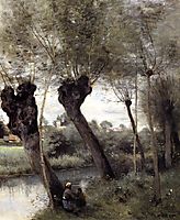 Saint Nicholas les Arras, Willows on the Banks of the Scarpe, 1872, corot