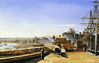 Shipyard in Honfleur, c.1823, corot