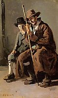 Two Italians, an Old Man and a Young Boy, c.1843, corot