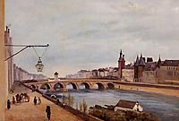 View of the Pont au Change from Quai de Gesvres, 1830, corot