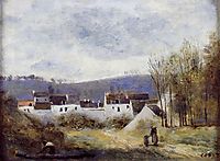 Village at the Foot of a Hill, Ile de France, c.1860, corot