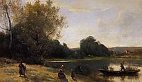 Ville d-Avray The Boat Leaving the Shore, c.1870, corot