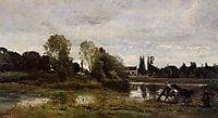 Ville d-Avray, Horses Watering, c.1865, corot