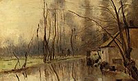Voisinlieu, House by the Water, c.1860, corot