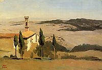 Volterra, Church and Bell Tower, 1834, corot