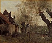 Willows and Farmhouses at Saint Catherine les Arras, 1871, corot