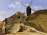 A Windmill at Montmartre, c.1845, corot