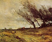 Windswept Landscape, 1865, corot