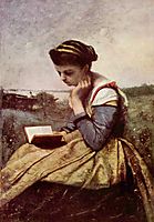Woman Reading in a Landscape, c.1869, corot