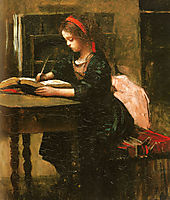 Young Girl Learning to Write, corot