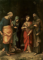 Four Saints (from left St. Peter, St. Martha, St. Mary Magdalene, St. Leonard), 1517, correggio