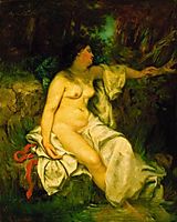 Bather Sleeping by a Brook, courbet