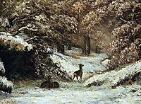 Deer Taking Shelter in Winter, 1866, courbet