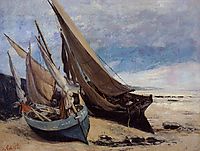 Fishing Boats on the Deauville Beach, 1866, courbet