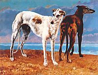 Greyhounds of Comte de Choiseul, 1866, courbet