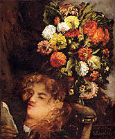 Head of a Woman with Flowers, 1871, courbet