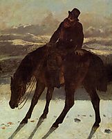 Hunter on Horseback, Redcovering the Trail, 1864, courbet