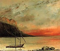 Sunset on Lake Leman, 1874, courbet
