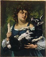 The Village Girl with a Goatling, 1860, courbet