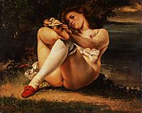 Woman with white stockings, 1861, courbet