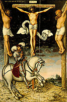 The Crucifixion with the Converted Centurion, 1538, cranach