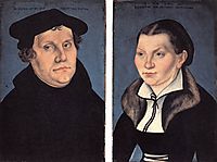 Diptych with the Portraits of Martin Luther and his Wife, 1529, cranach
