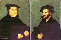 Portraits of Martin Luther and Philipp Melanchthon, 1543, cranach