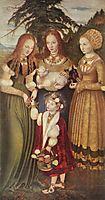 Saints Dorothea, Agnes and Kunigunde , 1506, cranach