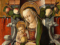 Madonna and Child enthroned with donor, c.1470, crivelli