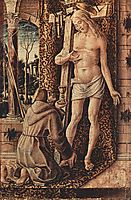 Saint Francis of Assisi catches the blood of Christ from the wounds, 1486, crivelli