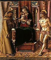 The Virgin and Child with Saints Francis and Sebastian, crivelli