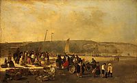 The Fish Market, Boulogne, France, 1820, crome