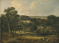 View near Norwich with Harvesters, 1821, crome