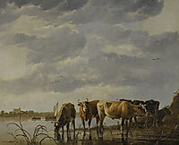 Cattle Watering by an Estuary, cuyp