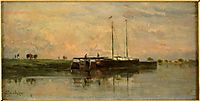 The barges in Bezons, daubigny
