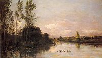 Ducklings in a River Landscape, 1874, daubigny