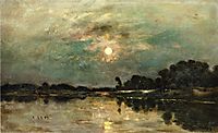 Riverbank in Moonlight, 1875, daubigny