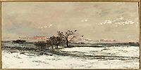 Snowy Landscape at Sunset, 1873, daubigny