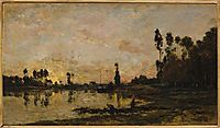 Sunset on the Oise, 1865, daubigny