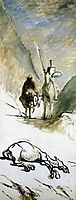 Don Quixote, Sancho Pansa and the Dead Mule, 1867, daumier