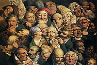 Meeting of thirty-five heads of expression, daumier