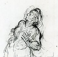 Study of a Terrified Woman, daumier