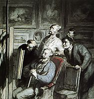 Visitors in the workshop of a painter, daumier