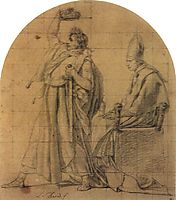 Napoleon Holding Josephine-s Crown, 1805, david